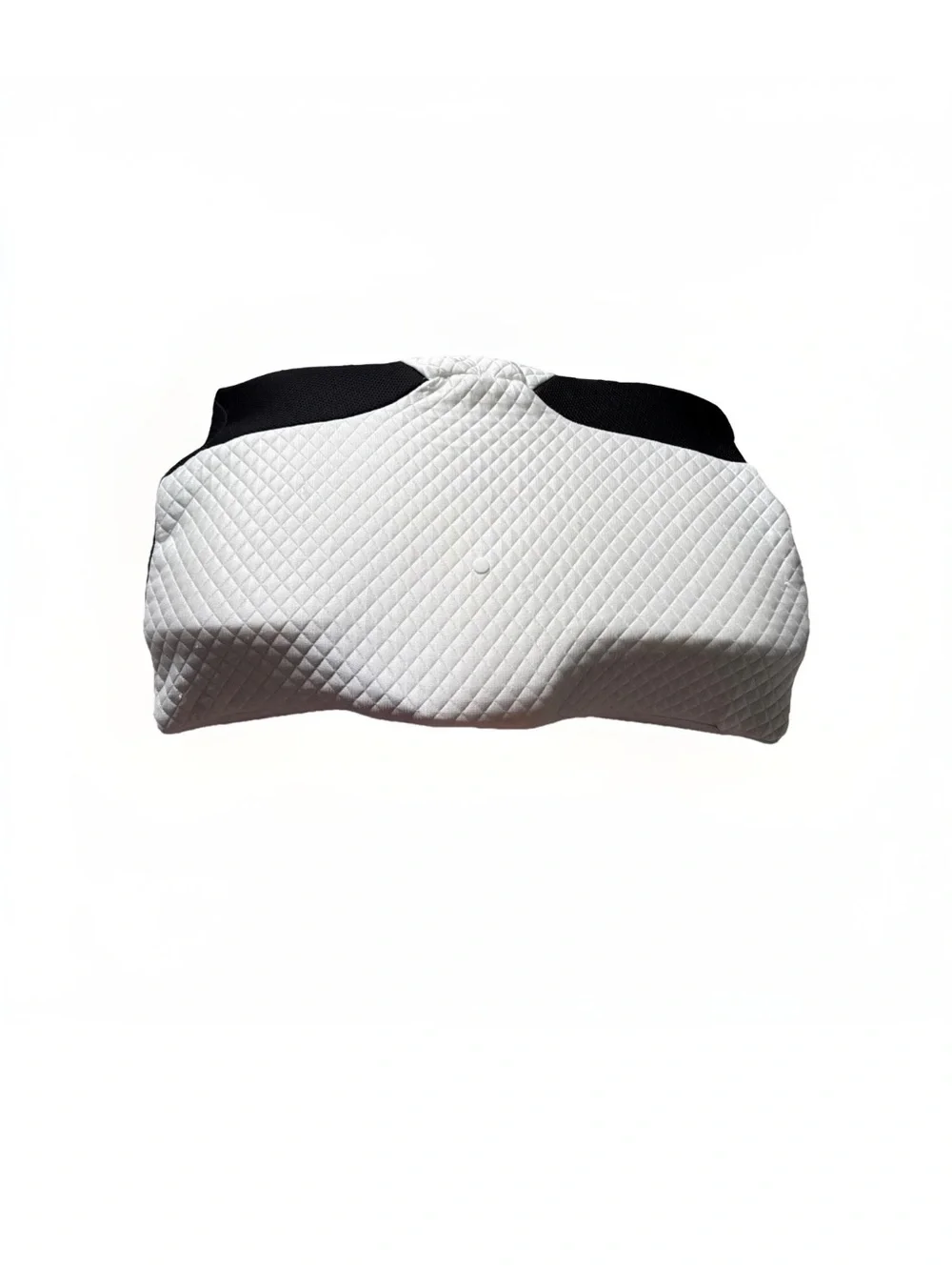 Contour Quilted Memory Foam Pillow in White with Black Accents